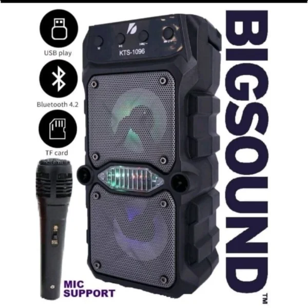 KTS1062 Wireless Portable Bluetooth Speaker With Led Light Support Mic