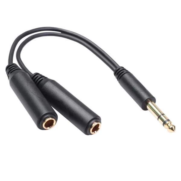 58106ce949c1b250be37617108dbb86a.webp 20CM Mic 6mm male to female 1 to 2 audio adapter cable Mic adapter
