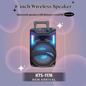 my-11134207-23010-cnsvce5uwhmv51.webp KTS 1178 20 cm Wireless Speaker Bluetooth Speaker FM USB Memory Card