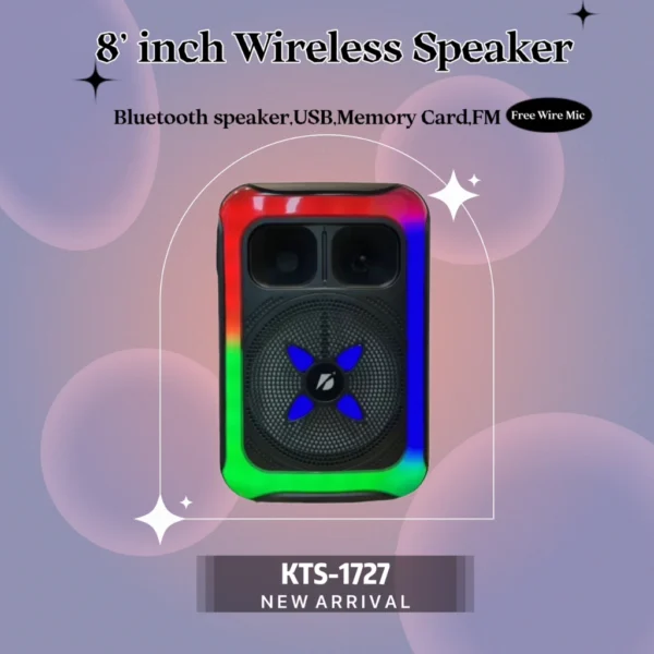 KTS 1727 20 cm Wireless Speaker Bluetooth Speaker USB Memory Card FM