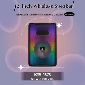 KTS 1575 KTS1202S 30 cm Wireless Portable Bluetooth Speaker With Led Light  Radio Sd card  USB