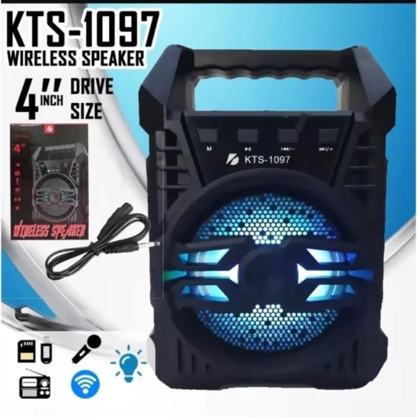KTS 1722  KTS 1097 Wireless Portable Bluetooth Speaker With Led Light Support Mic FM USB TF CARD KTS1080