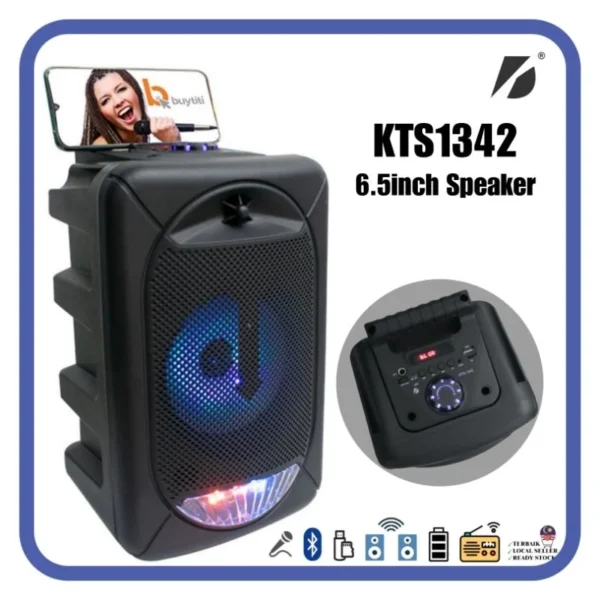KTS 1342 6 12 cm Wireless Speaker Bluetooth Speaker USB Memory Card FM
