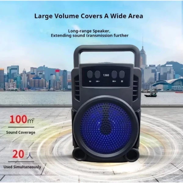 Speakers Bluetooth Bluetooth Speaker Party Box GTS 1360 7 cm Super Bass Portable Splash Proof Wireless Bluetooth Speak